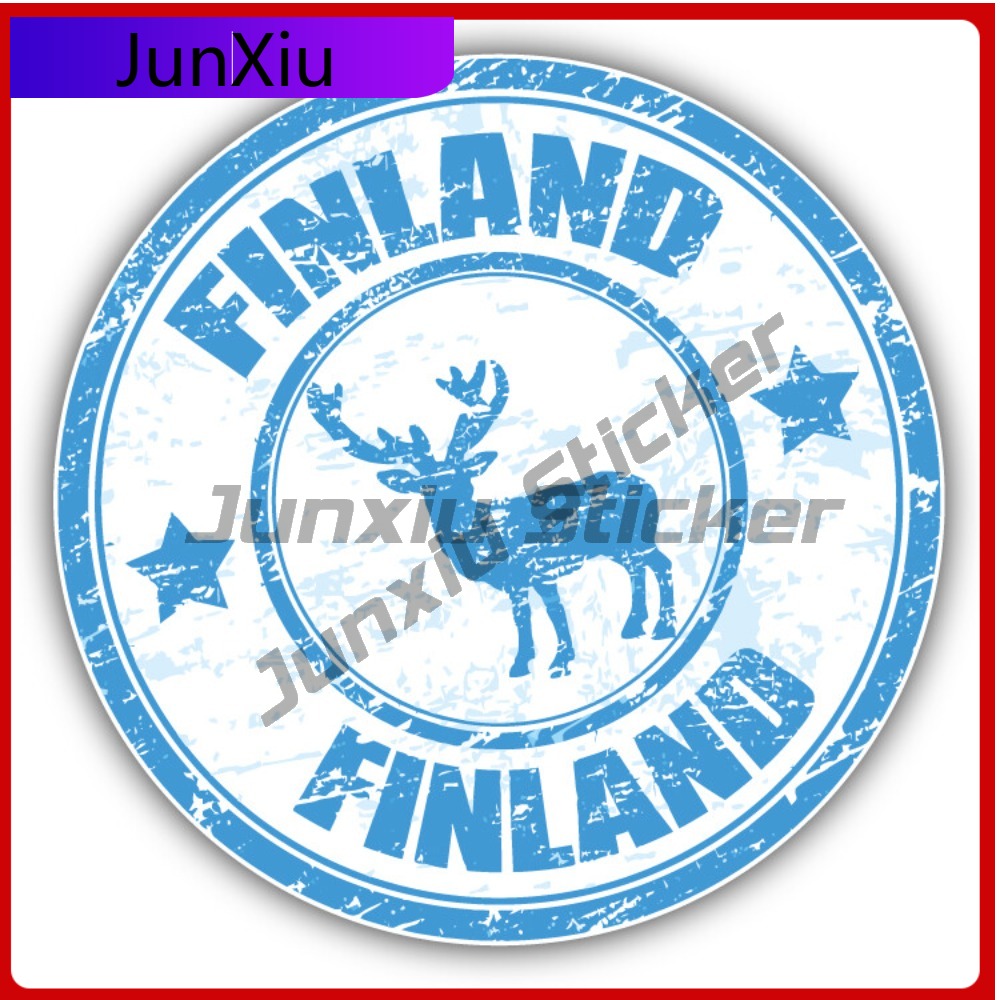 Laptop Accessories To Have - Finland Deer Grunge Anime - Adhesivo