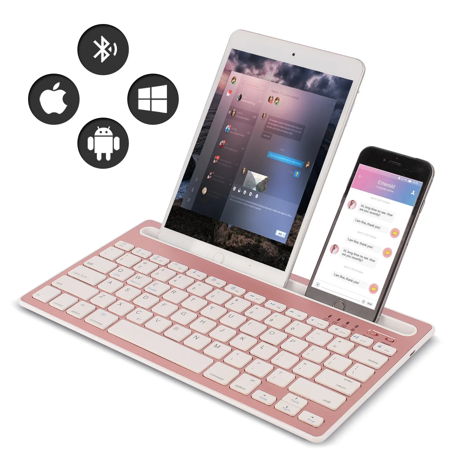 Laptop Ergonomic Accessories - Teclado Bluetooth Compatible con sistemas Android/iOS/Windows