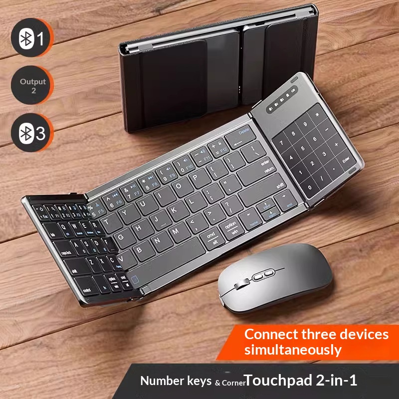Laptop Ergonomic Accessories - Teclado inalámbrico Bluetooth plegable Mengzu con