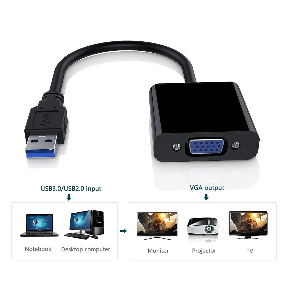 Adaptador USB 3,0 a VGA, conve - Laptop Ergonomic Accessories reseña y precio