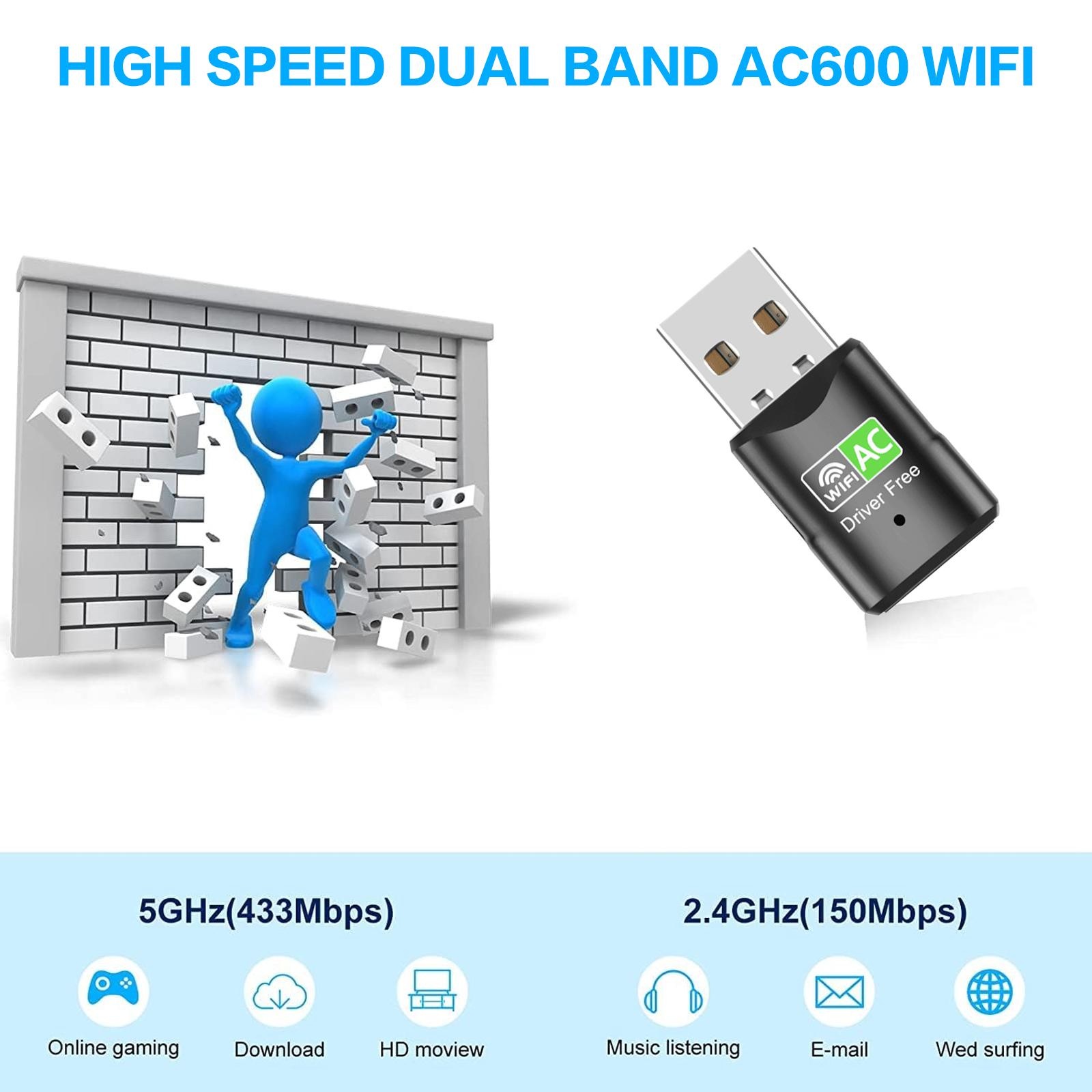 Adaptador WiFi USB AC600, mini - Laptop Ergonomic Accessories reseña y precio